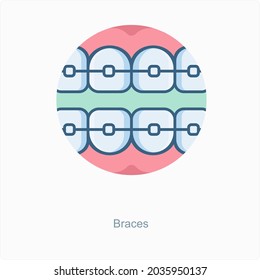 Braces or Teeth Braces Icon Concept