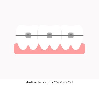 Braces teeth icon. Healthcare, dental, medicine, treatment, hygiene, oral care, gum concepts. Flat vector design isolated illustration.