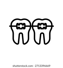 Ícone de dente de chaves, gráficos de vetor de linha