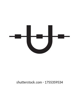 marca el concepto de diseño del logotipo U de la letra dental
