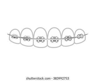 braces tooth teeth dent dental dentist image icon vector