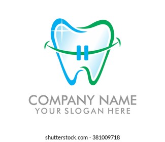 braces tooth teeth dent dentist dental medical image logo vector