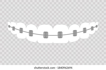 Braces transparent icon. Braces symbol design from Dentist collection. Flat vector illustration on transparent background.