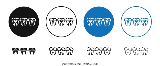 Braces vector icon in black and blue colors