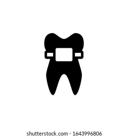 Braces vector icon in black flat shape design isolated on white background
