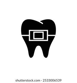 Braces vector icon. Dental care. Dentistry. Customizable thin line illustration. editable stroke.