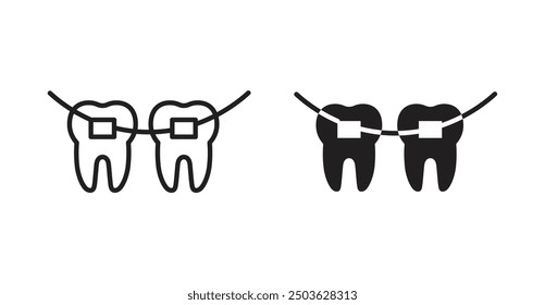 Braces vector icon in solid and outline style