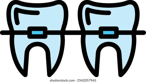 Braces Vector Line Filled Icon Design