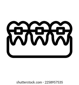 Braces Vector Line Icon Design