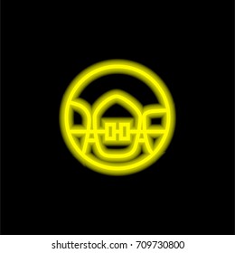 Braces yellow glowing neon ui ux icon. Glowing sign logo vector