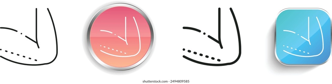 brachioplasty icon. Thin Linear, Regular and Button Style Design Isolated On White Background