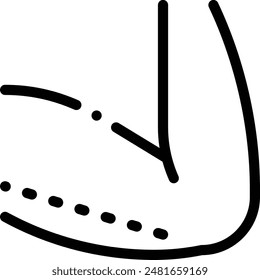 icono de braquioplastia. Diseño De Estilo Lineal Delgado Aislado Sobre Fondo Blanco