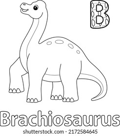 Brachiosaurus Alphabet ABC Coloring Page B