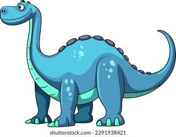 Brachiosaurus cartoon character isolated illustration