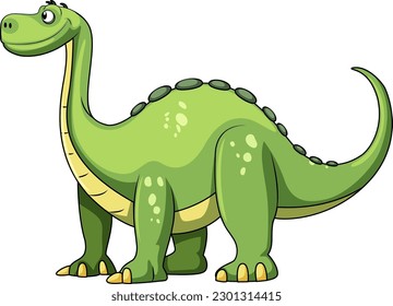 Brachiosaurus cartoon character isolated illustration