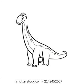 brachiosaurus cartoon illustration coloring book