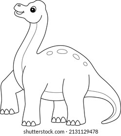 Brachiosaurus Coloring Isolated Page for Kids