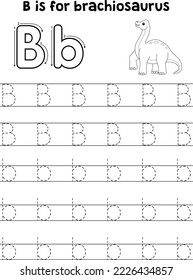Brachiosaurus Dino Tracing Letter ABC Coloring B