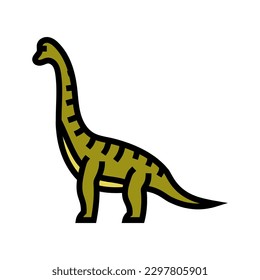 brachiosaurus dinosaur animal color icon vector. brachiosaurus dinosaur animal sign. isolated symbol illustration