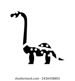 brachiosaurus dinosaur animal glyph icon vector. brachiosaurus dinosaur animal sign. isolated symbol illustration