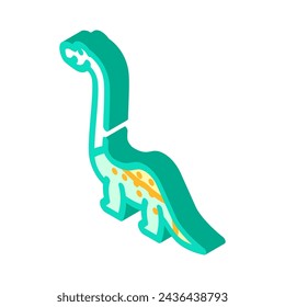 brachiosaurus dinosaur animal isometric icon vector. brachiosaurus dinosaur animal sign. isolated symbol illustration