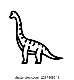 brachiosaurus dinosaur animal line icon vector. brachiosaurus dinosaur animal sign. isolated contour symbol black illustration