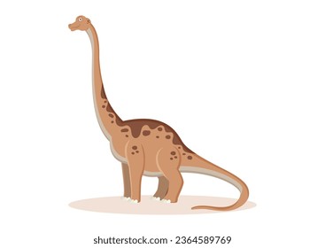 Brachiosaurus Dinosaur Cartoon Character Vector Illustration