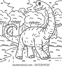 Brachiosaurus Dinosaur Coloring Page for Kids