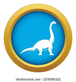 Brachiosaurus dinosaur icon blue vector isolated on white background for any design