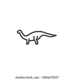 Brachiosaurus dinosaur line icon. linear style sign for mobile concept and web design. Brachiosaurus outline vector icon. Symbol, logo illustration. Vector graphics