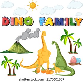 Dinosaurio de Brachiosauro con elementos naturales ilustración