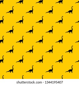 Brachiosaurus dinosaur pattern seamless vector repeat geometric yellow for any design