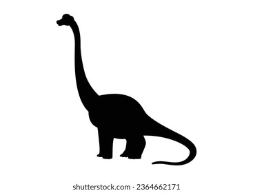 Brachiosaurus Dinosaur Silhouette Vector Isolated on White Background