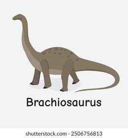 Brachiosaurus Dinosaur Vector Illustration with Long Neck