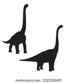 Brachiosaurus Dinosaur Vector Illustration Silhouette