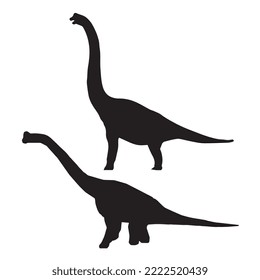 Brachiosaurus Dinosaur Vector Illustration Silhouette