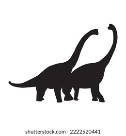 Brachiosaurus Dinosaur Vector Illustration Silhouette
