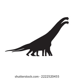Brachiosaurus Dinosaur Vector Illustration Silhouette