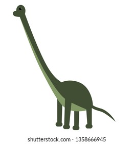 brachiosaurus flat illustration on white