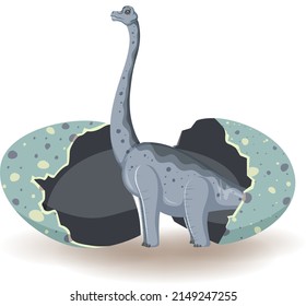 Brachiosaurus hatching from egg illustration