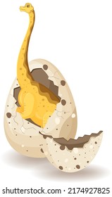 Brachiosaurus hatching from egg illustration