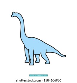 Brachiosaurus icon vector illustration logo template for many purpose. Isolated on white background.