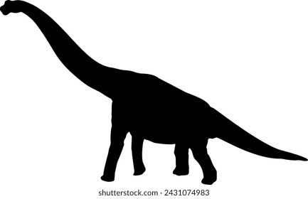 Brachiosaurus, isolated dinosaur silhouette vector illustration