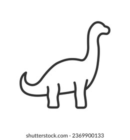 Brachiosaurus, linear icon. Dinosaur. Line with editable stroke