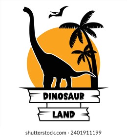 Brachiosaurus Sauropod Dinosaur Silhouette for T Shirt Print