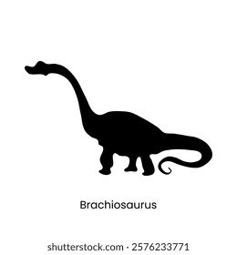 Brachiosaurus Silhouette. Dinosaurs Flat icon vector illustration for your design graphic element.