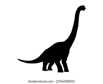 Silueta de brachiosauro arte vectorial fondo blanco