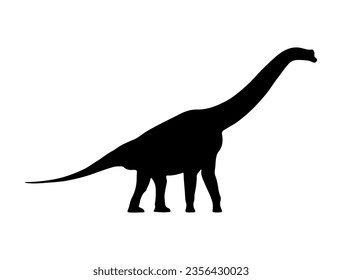 Brachiosaurus silhouette vector art white background