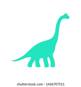 Brachiosaurus vector silhouette. Sauropod dinosaur. Diplodocus black silhouette isolated on white background
