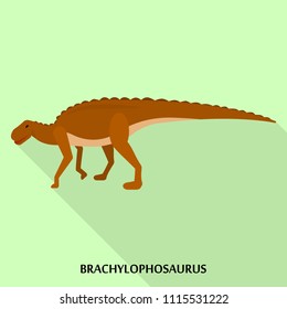 Brachylophosaurus icon. Flat illustration of brachylophosaurus vector icon for web design
